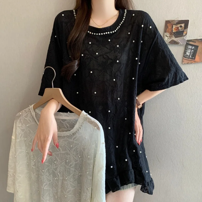 High-End plus Size Women's Short Sleeve T-Shirt Summer New Loose Slimming Base Shirt Artistic Commute Style round Neck Thin M...
High-End plus Size Women's Short Sleeve T-Shirt Summer New Loose Slimming Base Shirt Artistic Commute Style round Neck Thin M...