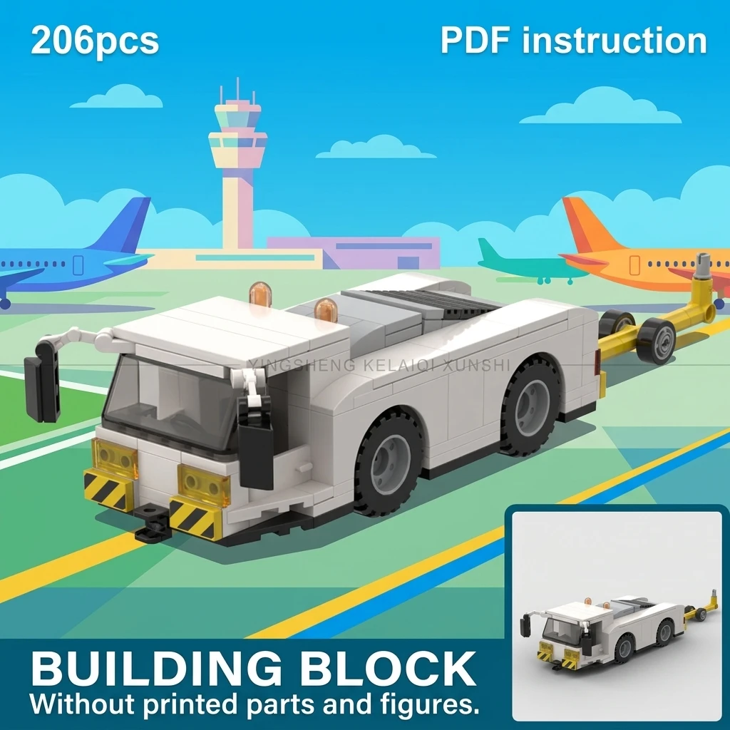 MOC Airport Pushback Tractor Building Blocks Aircraft Tug Car Ground Support Equipment Diorama Display Adult Brick Set 206PCS
MOC Airport Pushback Tractor Building Blocks Aircraft Tug Car Ground Support Equipment Diorama Display Adult Brick Set 206PCS