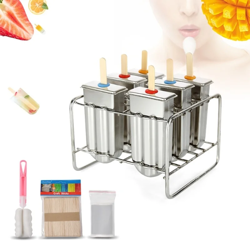 Ice Lolly Mold Stainless Steel Popsicle Mold Ice Cream Mould With Stainless Steel Stick Holder
Ice Lolly Mold Stainless Steel Popsicle Mold Ice Cream Mould With Stainless Steel Stick Holder