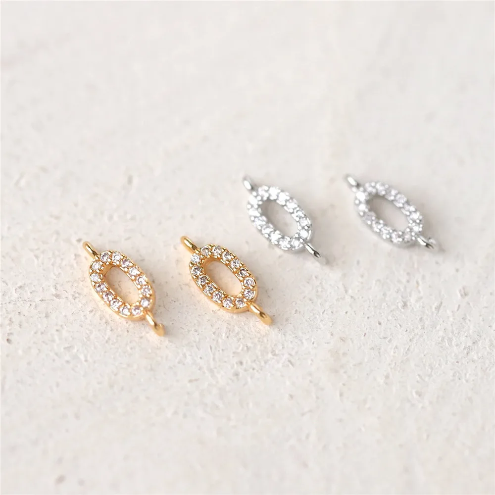 Copper-plated Real Gold Hollow Oval Zircon Double Hanging Connection Pendant DIY Necklace Bracelet Handmade Charm Accessories
Copper-plated Real Gold Hollow Oval Zircon Double Hanging Connection Pendant DIY Necklace Bracelet Handmade Charm Accessories
