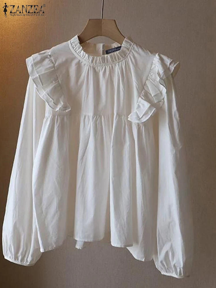 Autumn Elegant Long Lantern Sleeve Shirts ZANZEA Women Tops Fashion Ruffles Hem Work Blouse Casual Loose Holiday Blusas Oversize
Autumn Elegant Long Lantern Sleeve Shirts ZANZEA Women Tops Fashion Ruffles Hem Work Blouse Casual Loose Holiday Blusas Oversize