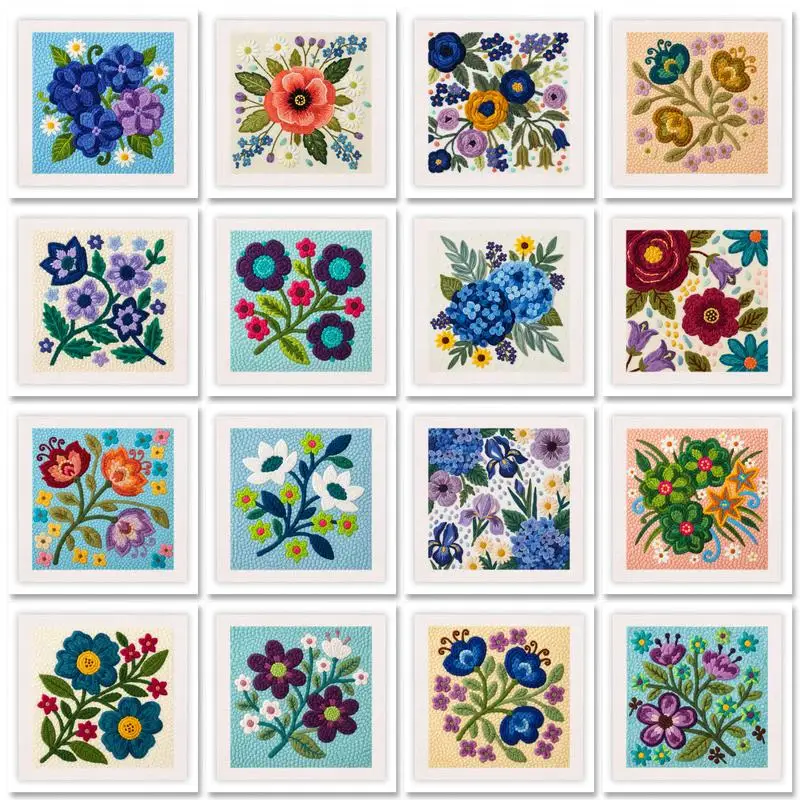 Punch Needle Embroidery Flower Package Wiht Frame Crafts Yarn Painting Punch Needle Kit Sewing Diy Embroidery Poke Handmade
Punch Needle Embroidery Flower Package Wiht Frame Crafts Yarn Painting Punch Needle Kit Sewing Diy Embroidery Poke Handmade