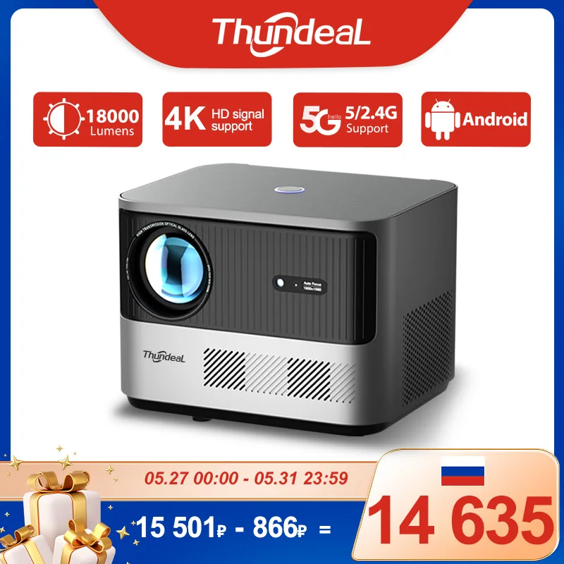 ThundeaL Full HD 1080P Projector TDA6W Auto Focus Smart Android WIFI LCD LED Video Home Theater Portable Projector Home Theater
ThundeaL Full HD 1080P Projector TDA6W Auto Focus Smart Android WIFI LCD LED Video Home Theater Portable Projector Home Theater