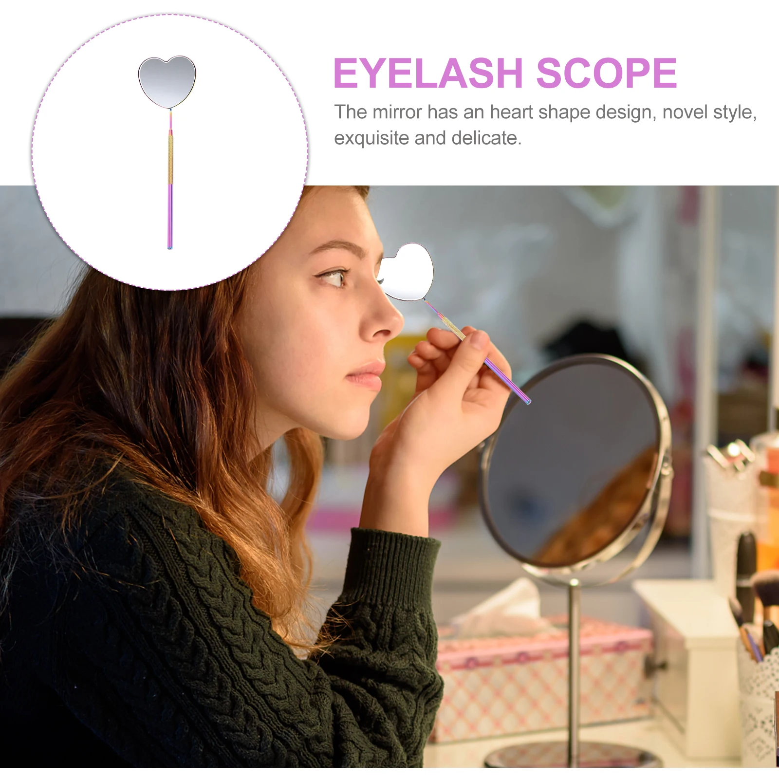Heart Shaped Eyelash Mirror Stainless Steel Removable Handle Lash Extension Tool Compact Storage Makeup Mirror Salon Eyelash 
Heart Shaped Eyelash Mirror Stainless Steel Removable Handle Lash Extension Tool Compact Storage Makeup Mirror Salon Eyelash