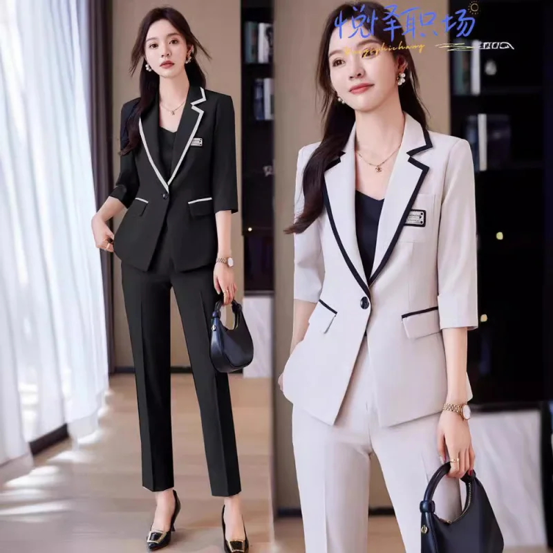 Casual Fashion Suit Set Pants for Women Spring Autumn New Style Elegant Goddess Professional Wear Small Blazer Workwear
Casual Fashion Suit Set Pants for Women Spring Autumn New Style Elegant Goddess Professional Wear Small Blazer Workwear