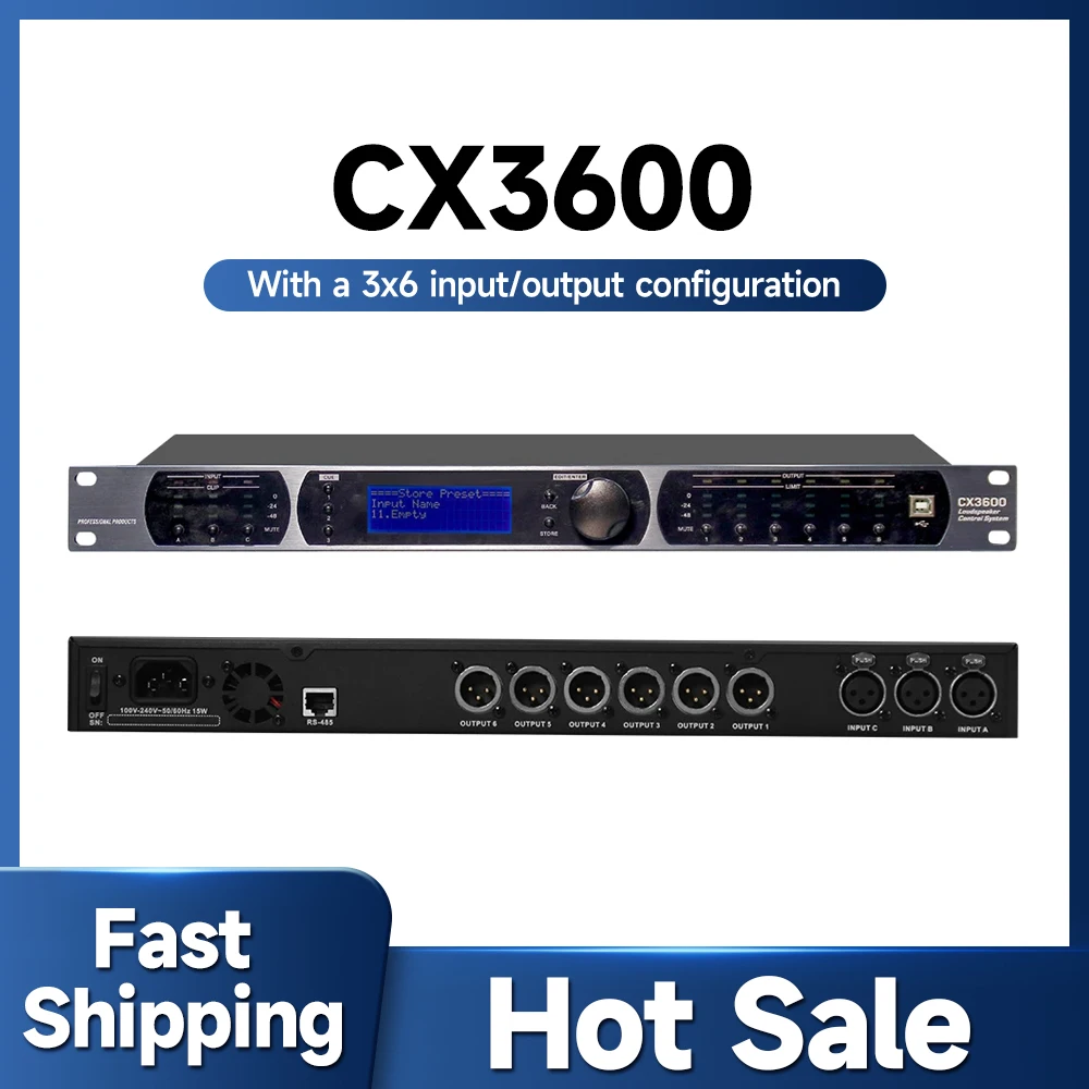 CX3600 Wholesale Professional DriveRack 3 in 6 out DriveRack complete loudspeaker management system
CX3600 Wholesale Professional DriveRack 3 in 6 out DriveRack complete loudspeaker management system