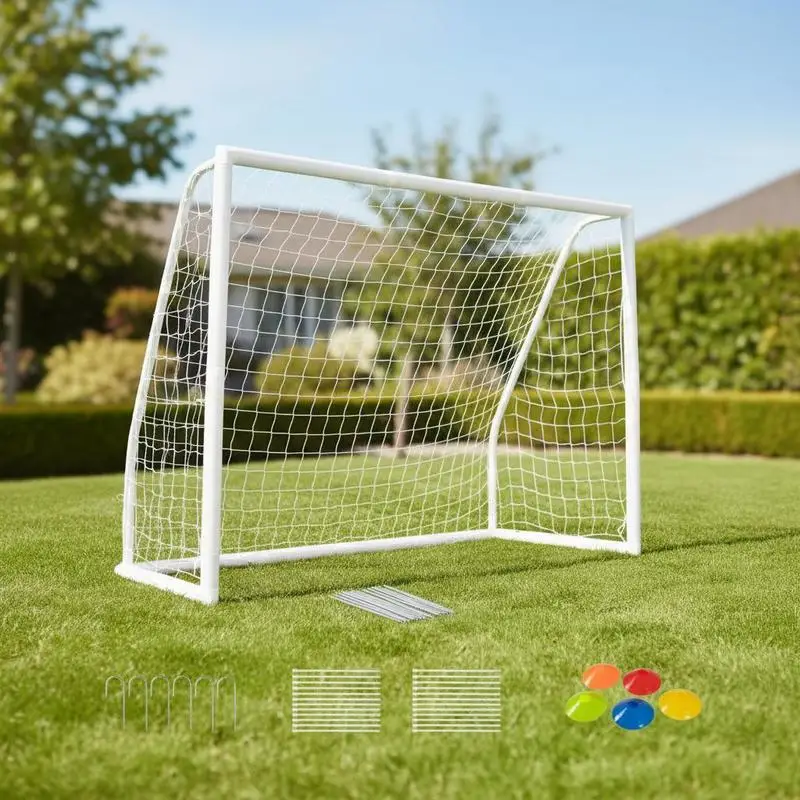 8' x 6' Soccer Goal with Ground Stakes and Soccer Cones
8' x 6' Soccer Goal with Ground Stakes and Soccer Cones