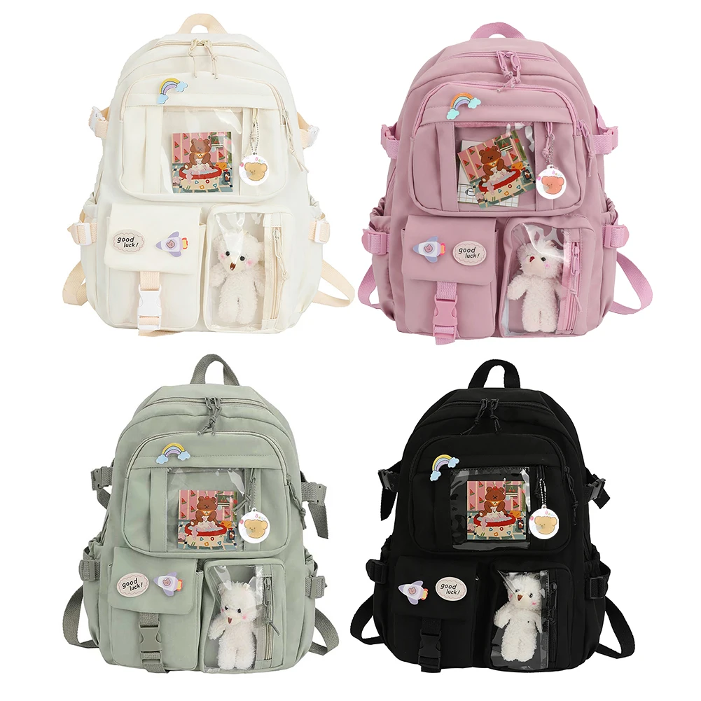 Laptop Backpack Fashion College Student Rucksack with Plush Pendant Pin Cute Kawaii Large Capacity Japanese Style for Teen Girls
Laptop Backpack Fashion College Student Rucksack with Plush Pendant Pin Cute Kawaii Large Capacity Japanese Style for Teen Girls