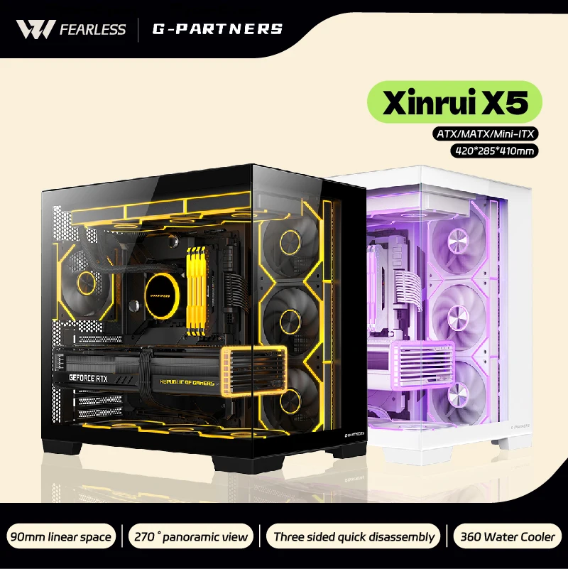 G-PARTNERS Xinrui X5 ATX/MATX/Mini ITX 360 Water Cooler PC Gaming Case Sea View Room Desktop Computer Chassis gabinetes gamer
G-PARTNERS Xinrui X5 ATX/MATX/Mini ITX 360 Water Cooler PC Gaming Case Sea View Room Desktop Computer Chassis gabinetes gamer