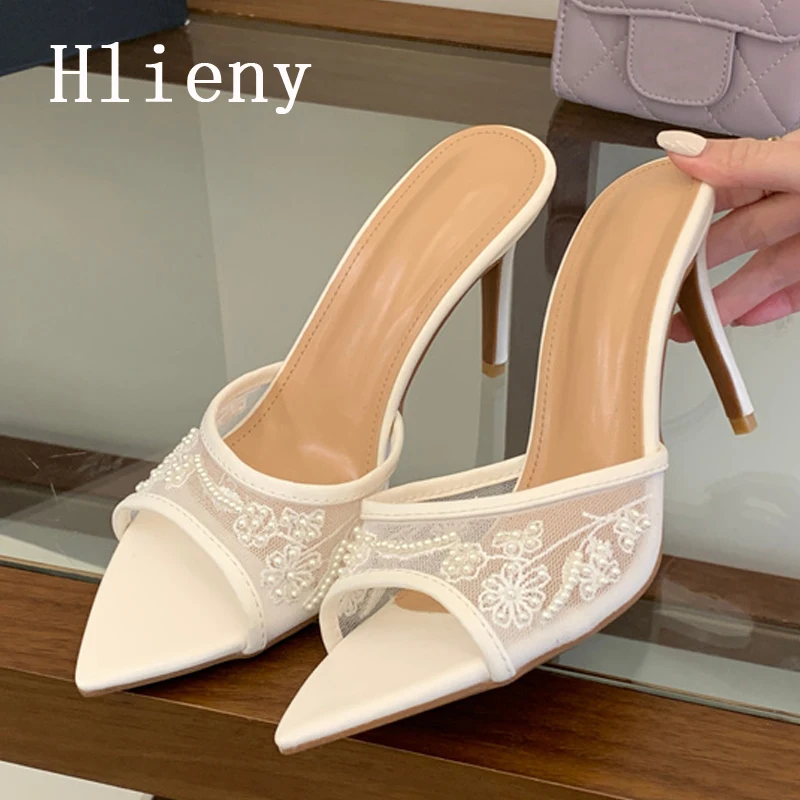 Hlieny New Summer Pointed Toe Slippers Woman Fashion Thin High Heels Mesh Breathable Party Dress Shoes Female Sandals
Hlieny New Summer Pointed Toe Slippers Woman Fashion Thin High Heels Mesh Breathable Party Dress Shoes Female Sandals