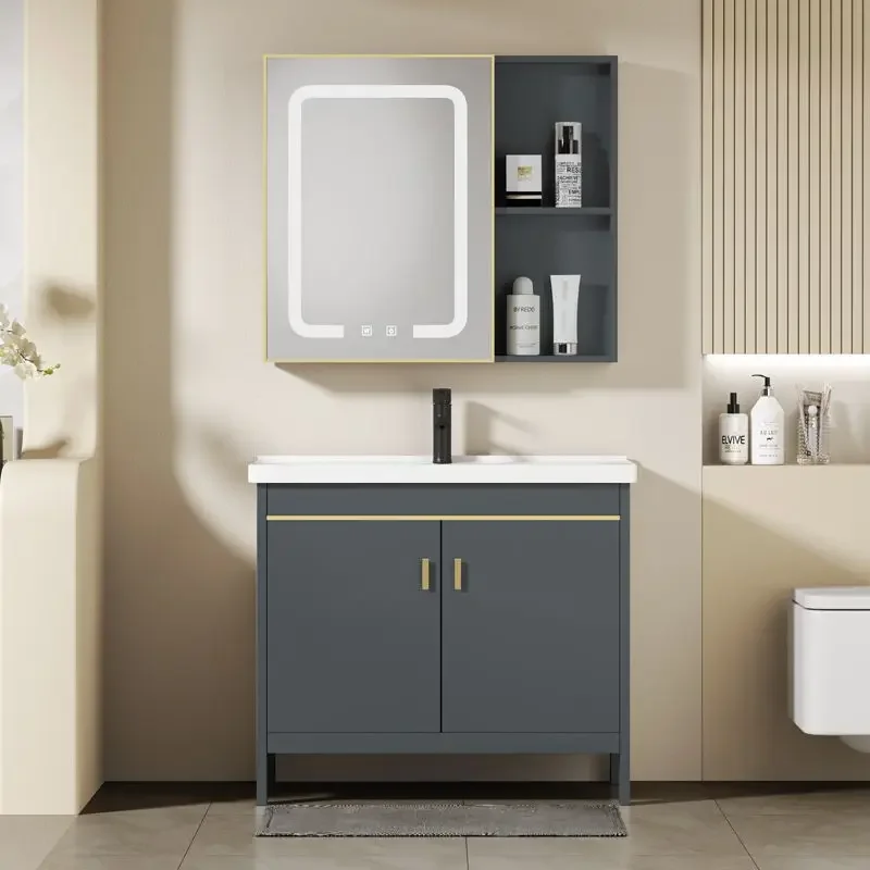 24" Bathroom Vanity with Sink with Two Doors , Modern Wooden Bathroom Cabinet with Ceramic Basin Freestanding Storage Cabinets
24" Bathroom Vanity with Sink with Two Doors , Modern Wooden Bathroom Cabinet with Ceramic Basin Freestanding Storage Cabinets