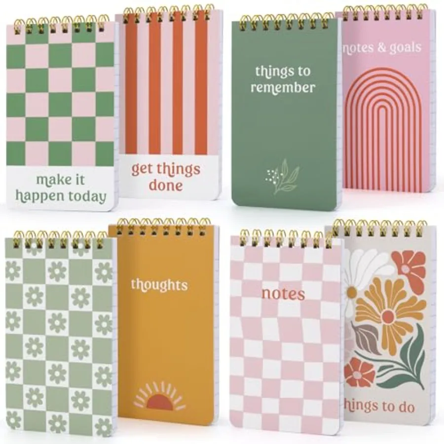 Aesthetic Pocket Notebooks Set Of 8 - Small 3x5 Spiral Notepads With Lined Pages For Women - The Perfect Little Mini Pads to St
Aesthetic Pocket Notebooks Set Of 8 - Small 3x5 Spiral Notepads With Lined Pages For Women - The Perfect Little Mini Pads to St