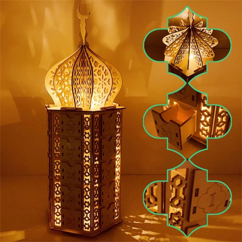 Wood Ramadans Advent Calendar Countdown to Eid LED Holiday Decoration Battery Operated Countdown Calendar Ornaments D2RD
Wood Ramadans Advent Calendar Countdown to Eid LED Holiday Decoration Battery Operated Countdown Calendar Ornaments D2RD