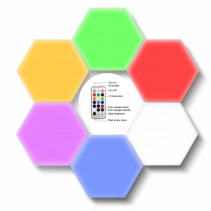 New Creative Product RGB Remote Control Modular Modern Hexagon Indoor Home Bedroom Night Light
New Creative Product RGB Remote Control Modular Modern Hexagon Indoor Home Bedroom Night Light