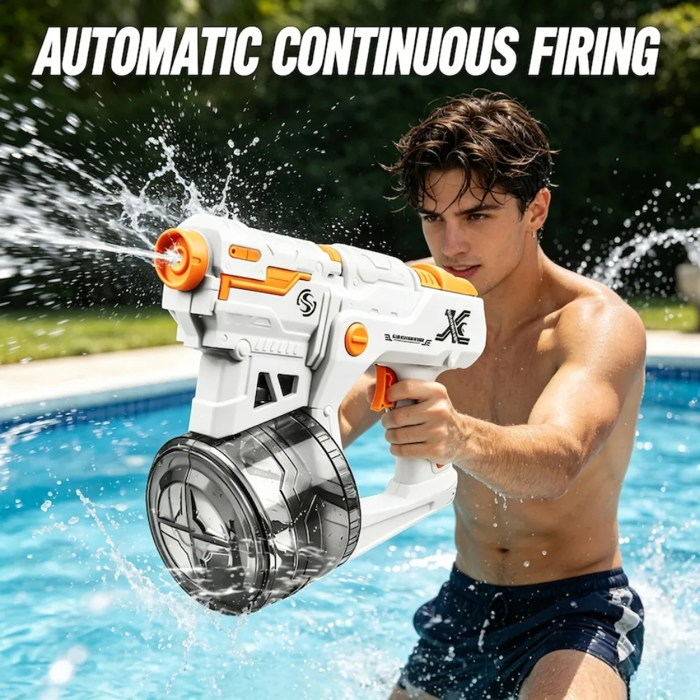 Automatic Electric Water Gun with Large Drum Continuous Shooting Water Games Toy for Kids & Adults Summer Fun
Automatic Electric Water Gun with Large Drum Continuous Shooting Water Games Toy for Kids & Adults Summer Fun