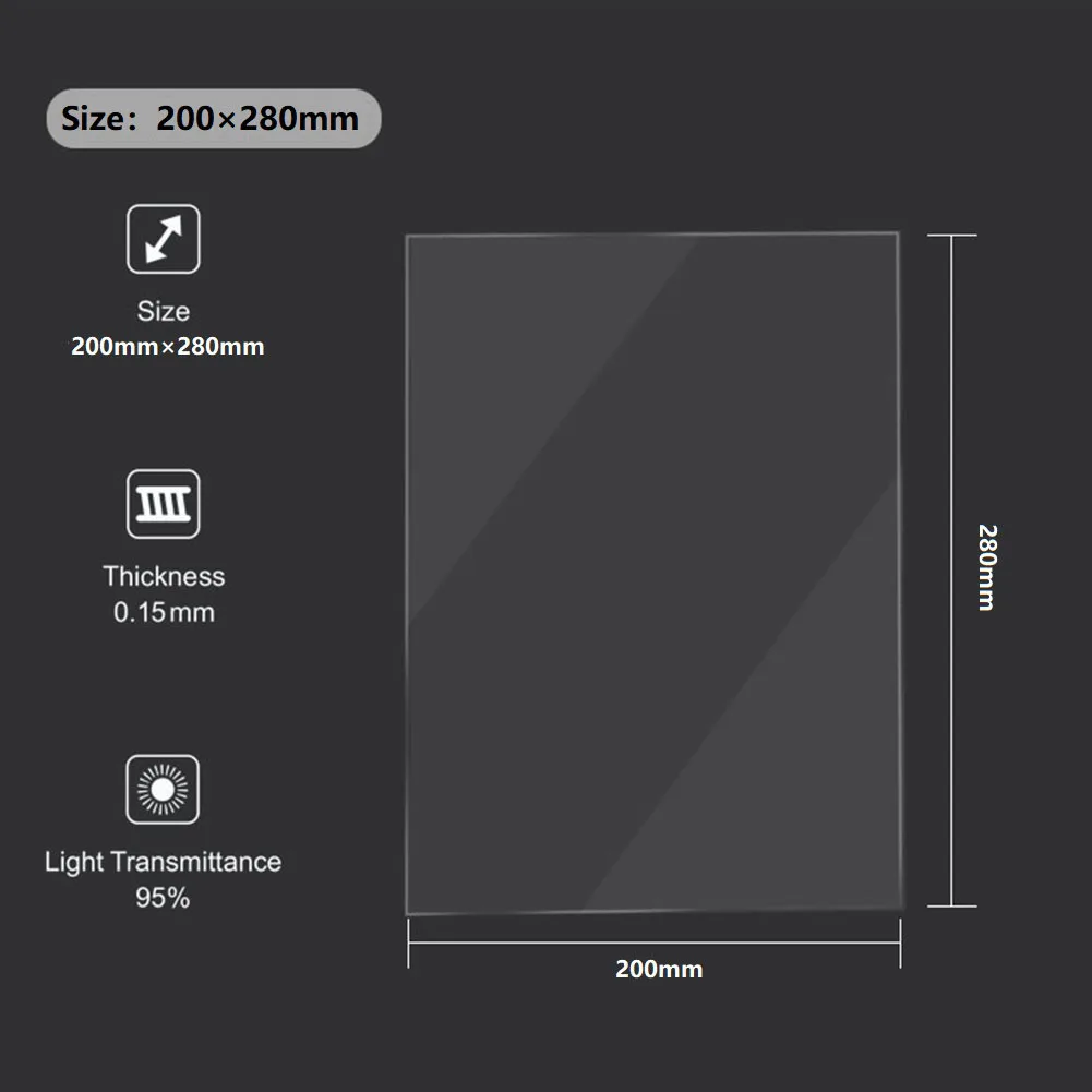 200mmx280mmx0.15mm Light Curing FEP Release Film For Anycubic Photon For Elegoo Jupiter For Flashforge Foto 13.3 LCD 3D Printers
200mmx280mmx0.15mm Light Curing FEP Release Film For Anycubic Photon For Elegoo Jupiter For Flashforge Foto 13.3 LCD 3D Printers