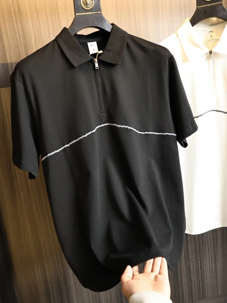 Textured Seaweed Pattern Shirt Men's Half Zipper Collar Fashionable Summer Cotton Blend Moisture Wicking Light Luxury Style
Textured Seaweed Pattern Shirt Men's Half Zipper Collar Fashionable Summer Cotton Blend Moisture Wicking Light Luxury Style