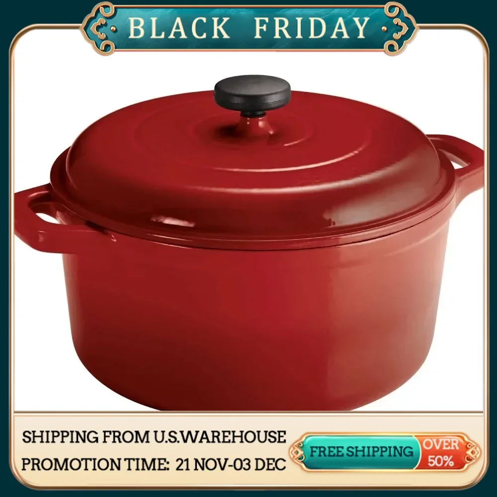 Red Dutch Oven Enameled Cast Iron 6.5 Quart Round Dutch Oven Caste Iron Cookware Cooking Pot Saucepan Tableware Kitchen Dining
Red Dutch Oven Enameled Cast Iron 6.5 Quart Round Dutch Oven Caste Iron Cookware Cooking Pot Saucepan Tableware Kitchen Dining
