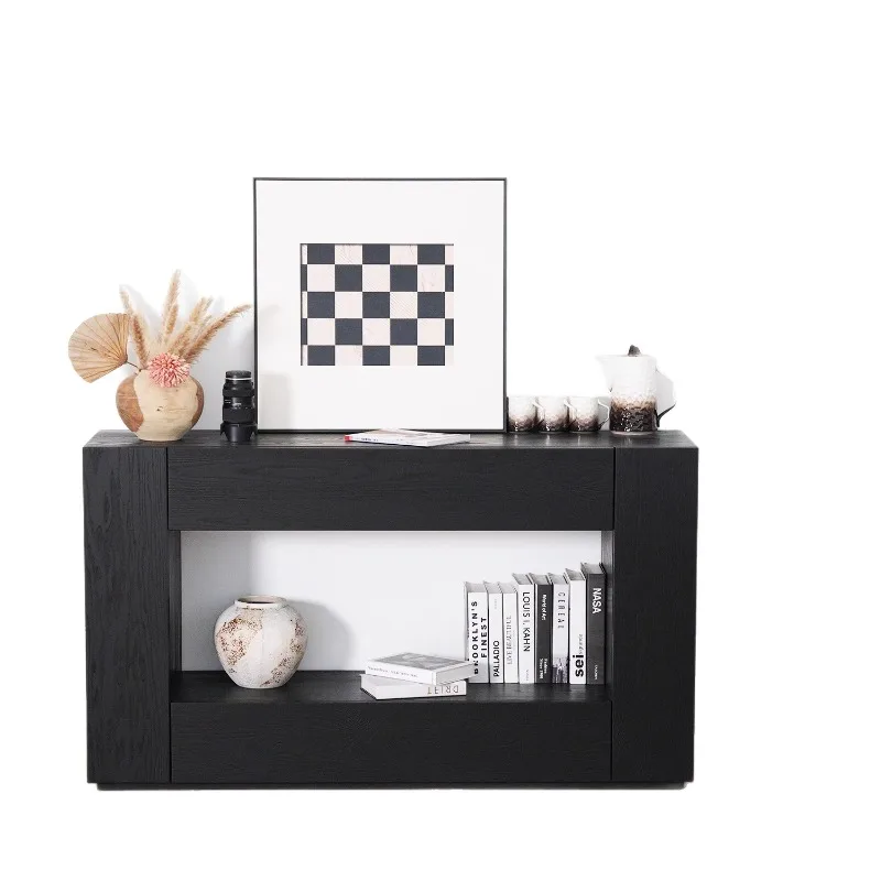 Black hollowed-out entrance cabinet Minimalist solid wood hotel homestay decoration cabinet
Black hollowed-out entrance cabinet Minimalist solid wood hotel homestay decoration cabinet