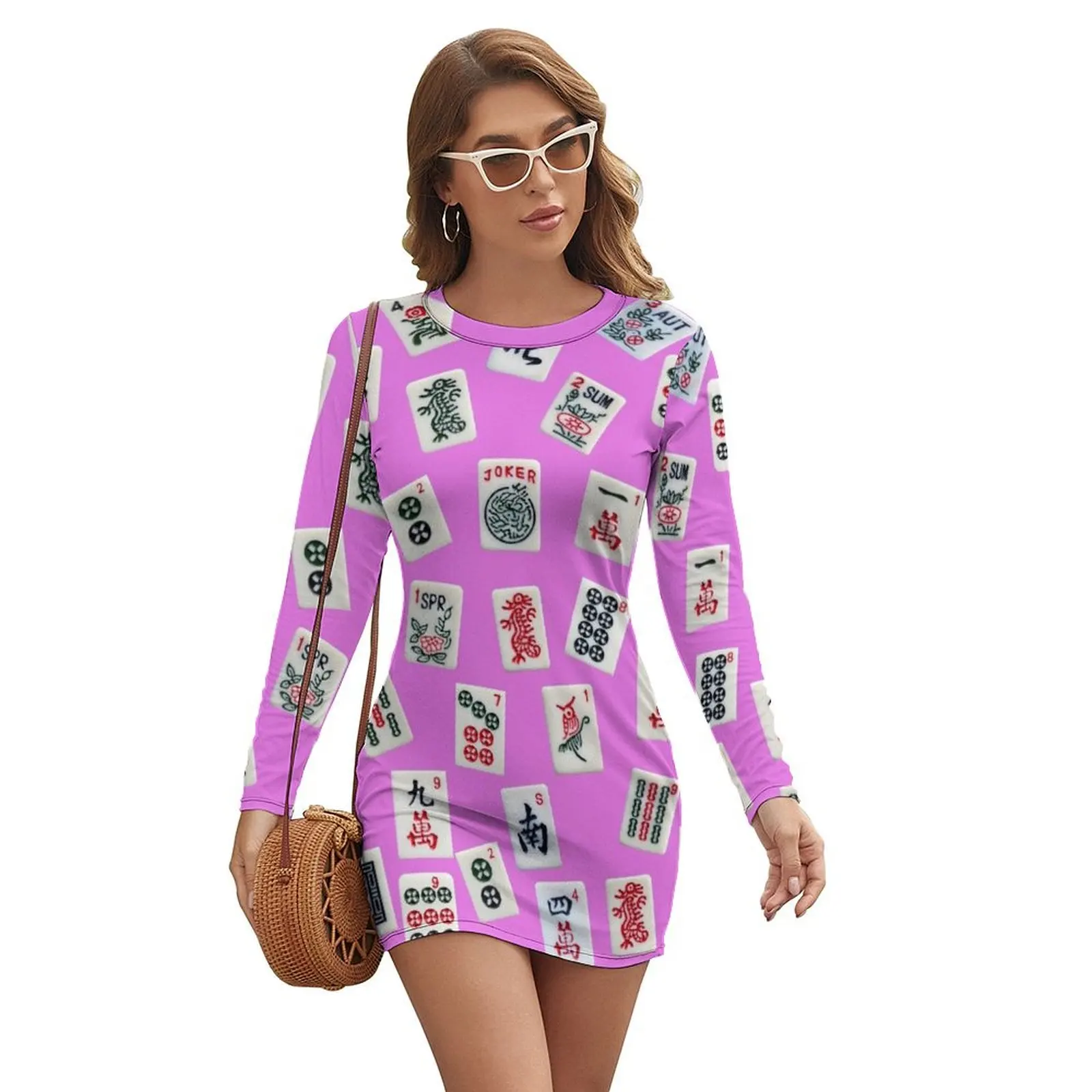 Mahjongg game tiles design on pink color Long-sleeved Dress Dance dresses Aesthetic clothing women dresses
Mahjongg game tiles design on pink color Long-sleeved Dress Dance dresses Aesthetic clothing women dresses