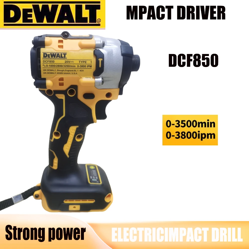 Original DEWALT DCF850 brushless cordless electric screwdriver, POWERFULTORQUE DRILLBRUSHLESS MOTOR, Driving force
Original DEWALT DCF850 brushless cordless electric screwdriver, POWERFULTORQUE DRILLBRUSHLESS MOTOR, Driving force
