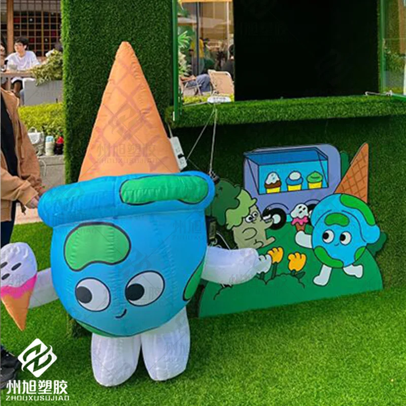 Inflatable ice cream doll, Blue ice cream mall children's theme activity inflatable model decorative props
Inflatable ice cream doll, Blue ice cream mall children's theme activity inflatable model decorative props