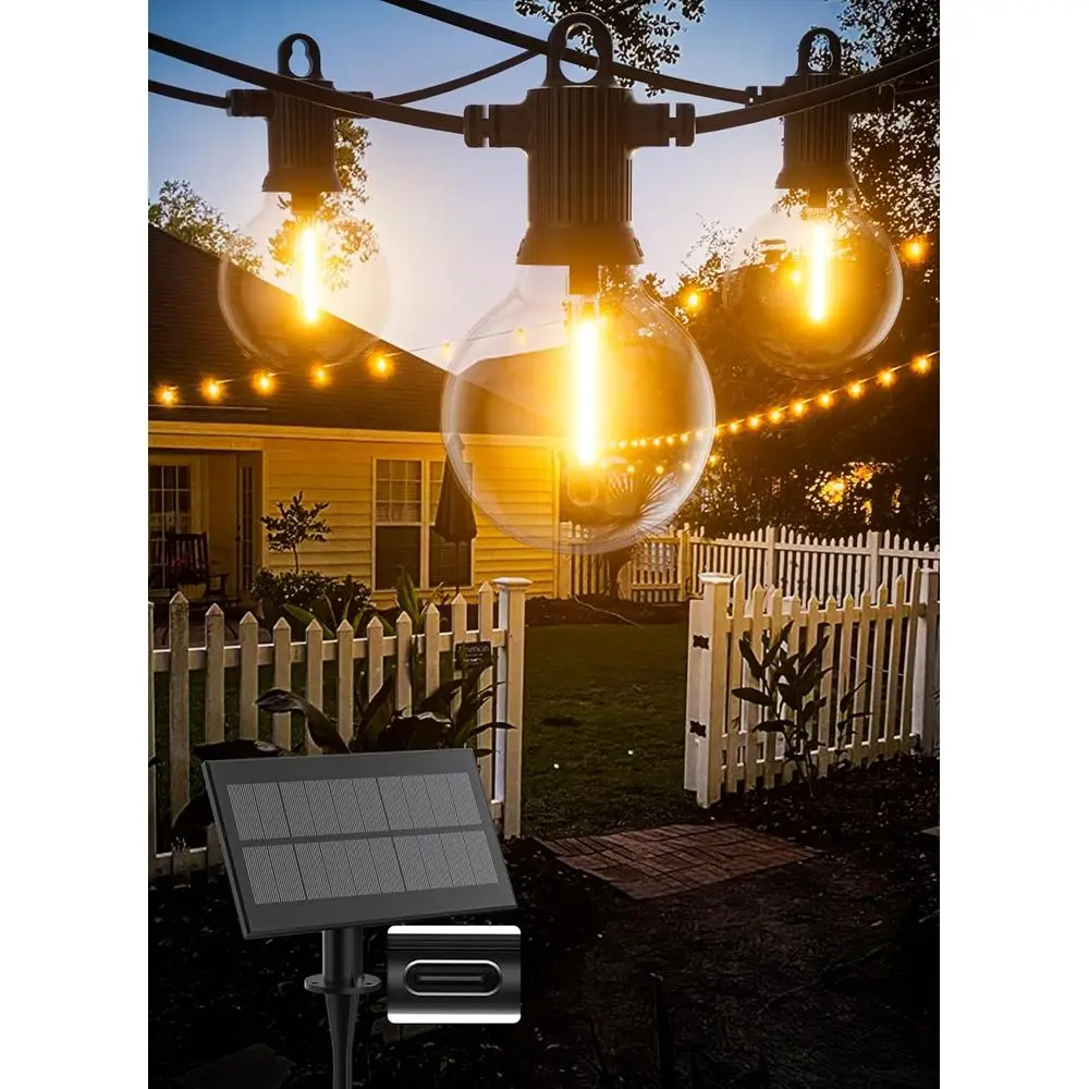 Outdoor Waterproof 50-LED String Lights with USB Port, 27 G40 Bulbs (2 Spare), Ideal for Patio, Porch, Backyard, Bistro, and Gar
Outdoor Waterproof 50-LED String Lights with USB Port, 27 G40 Bulbs (2 Spare), Ideal for Patio, Porch, Backyard, Bistro, and Gar