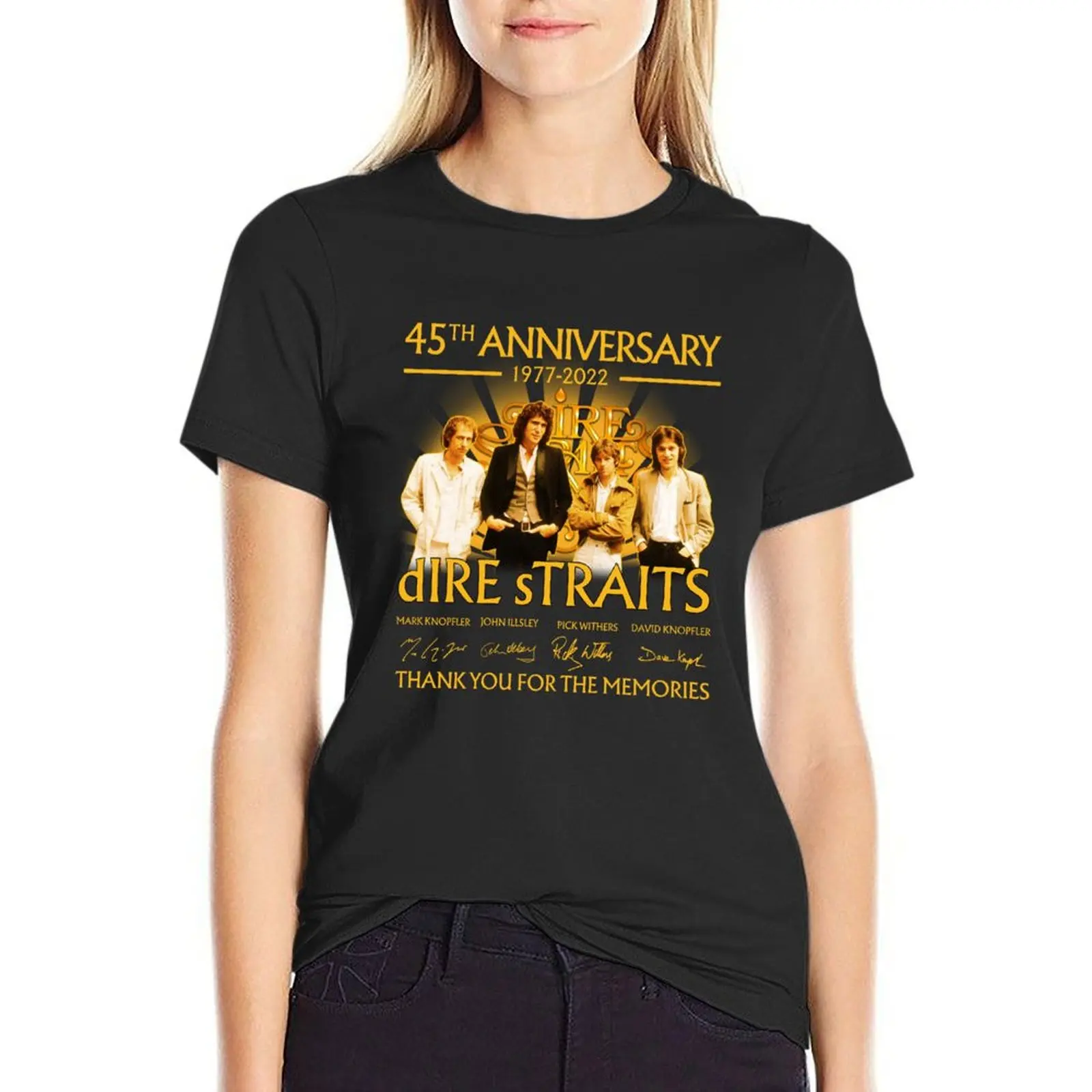 45th Anniversary 1977 2022 Dire Straits Signature Thank You For The Memories T-Shirt graphics Woman fashion
45th Anniversary 1977 2022 Dire Straits Signature Thank You For The Memories T-Shirt graphics Woman fashion