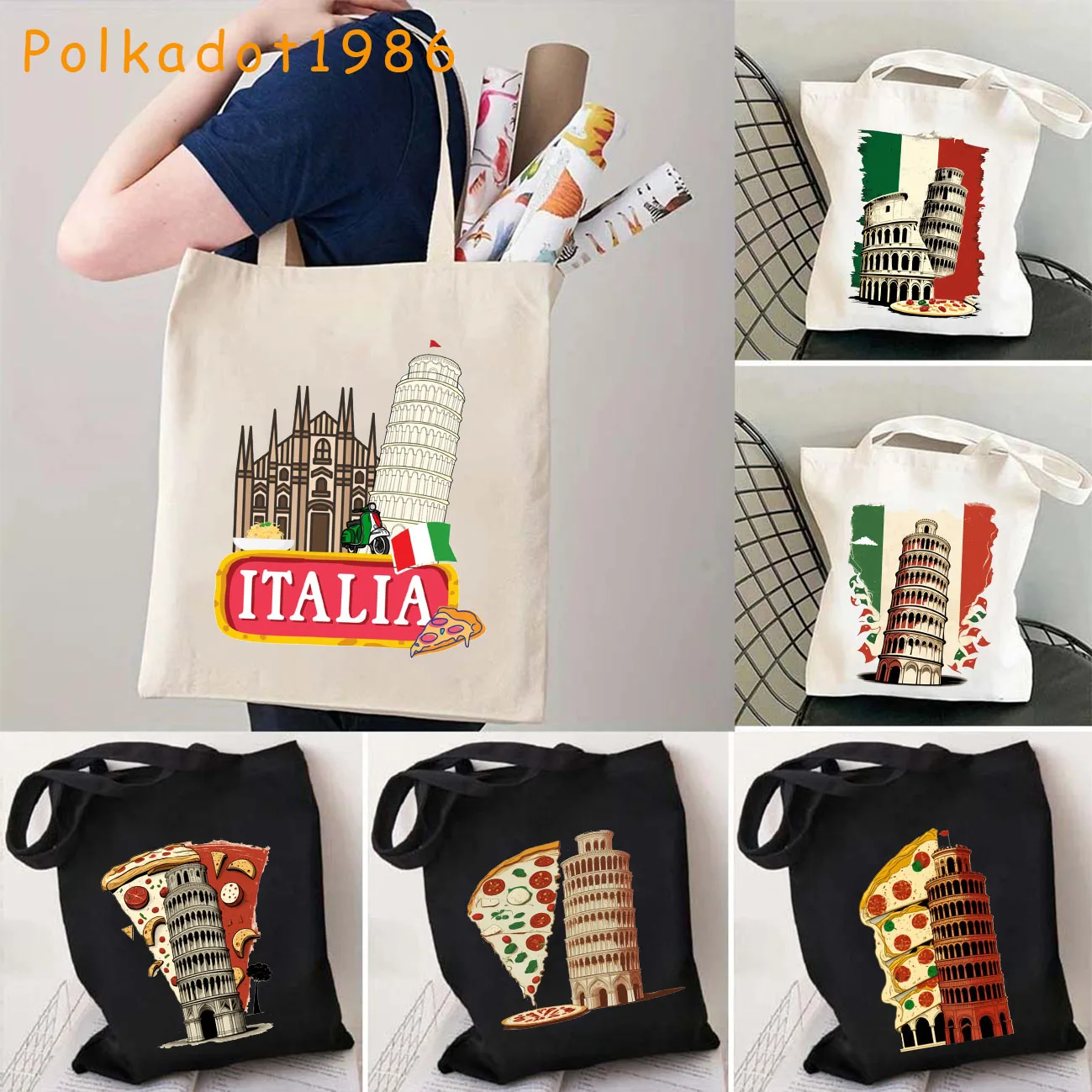 Pizza Tower Italy Pisa Italia Pisa Tower Torre di Pisa Florence Milan Italian Canvas Shoulder Totes Bag Harajuku Cotton Handbags
Pizza Tower Italy Pisa Italia Pisa Tower Torre di Pisa Florence Milan Italian Canvas Shoulder Totes Bag Harajuku Cotton Handbags