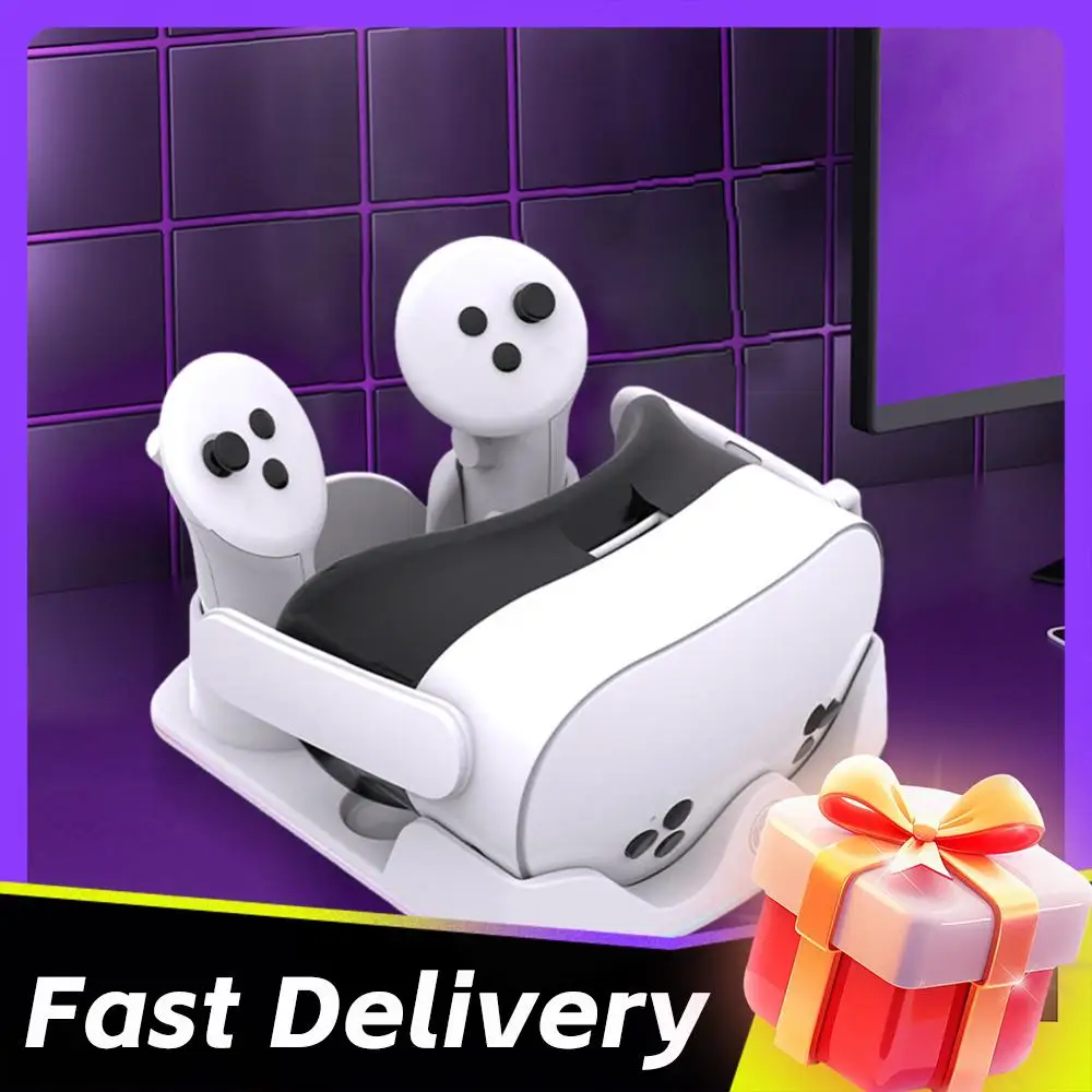 Зарядная станция для VR-гарнитуры Meta Quest 3S, быстрая зарядка с RGB-подсветкой, подставка для Meta Quest 3S/3/2
Зарядная станция для VR-гарнитуры Meta Quest 3S, быстрая зарядка с RGB-подсветкой, подставка для Meta Quest 3S/3/2