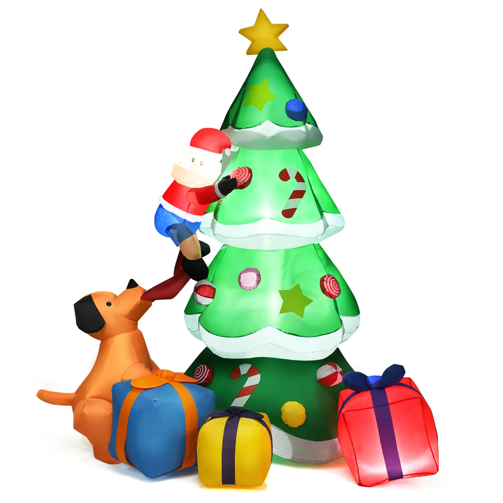 7 FT Inflatable Christmas Tree Santa Decor w/LED Lights Outdoor Yard Decoration
7 FT Inflatable Christmas Tree Santa Decor w/LED Lights Outdoor Yard Decoration