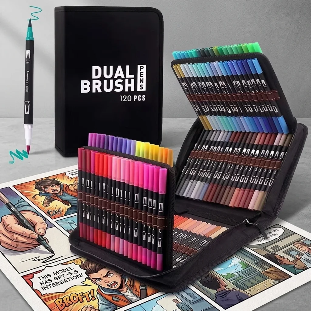 60/72/100/120 Colors Dual Tip Brush Marker Pens Watercolour FineLiner Manga Art Accessories Art Supplies Drawing Stationery
60/72/100/120 Colors Dual Tip Brush Marker Pens Watercolour FineLiner Manga Art Accessories Art Supplies Drawing Stationery