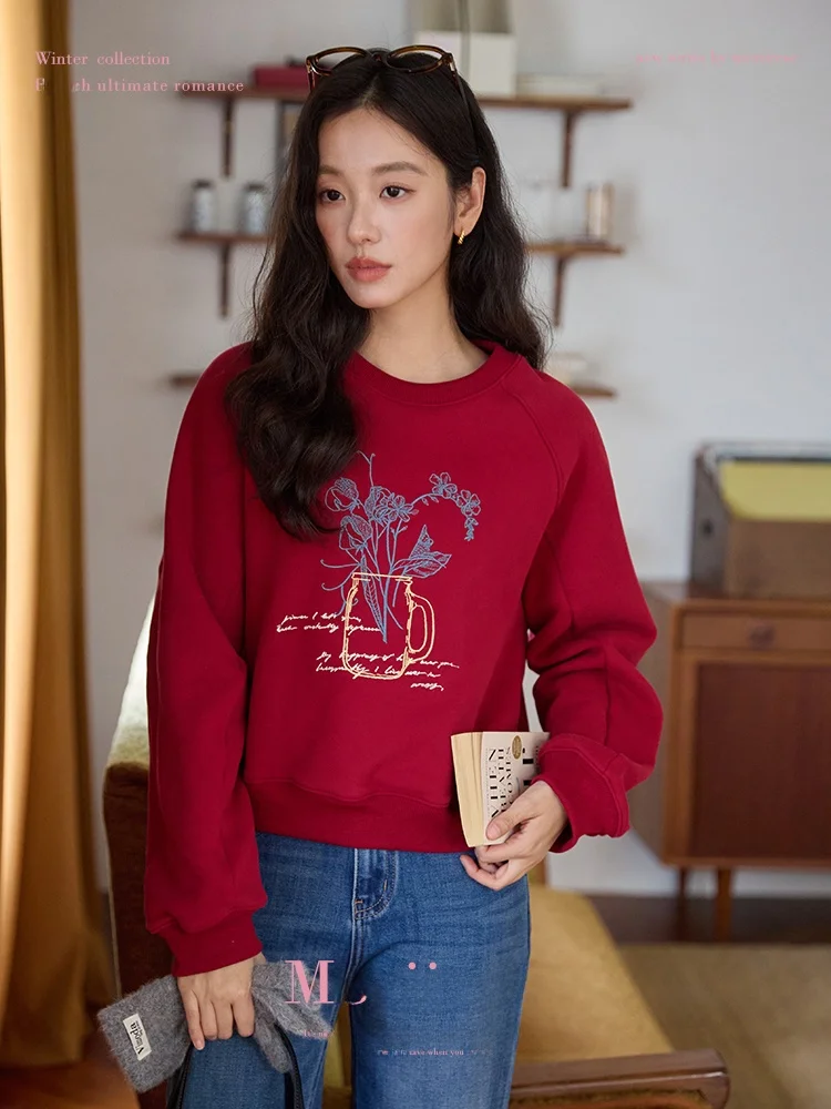 Moriirose Red Contrast Stitching oulder Sweatirt Women's Winter Vintage Overhead Loose Commute Top Embroidered Long Sv...
Moriirose Red Contrast Stitching oulder Sweatirt Women's Winter Vintage Overhead Loose Commute Top Embroidered Long Sv...