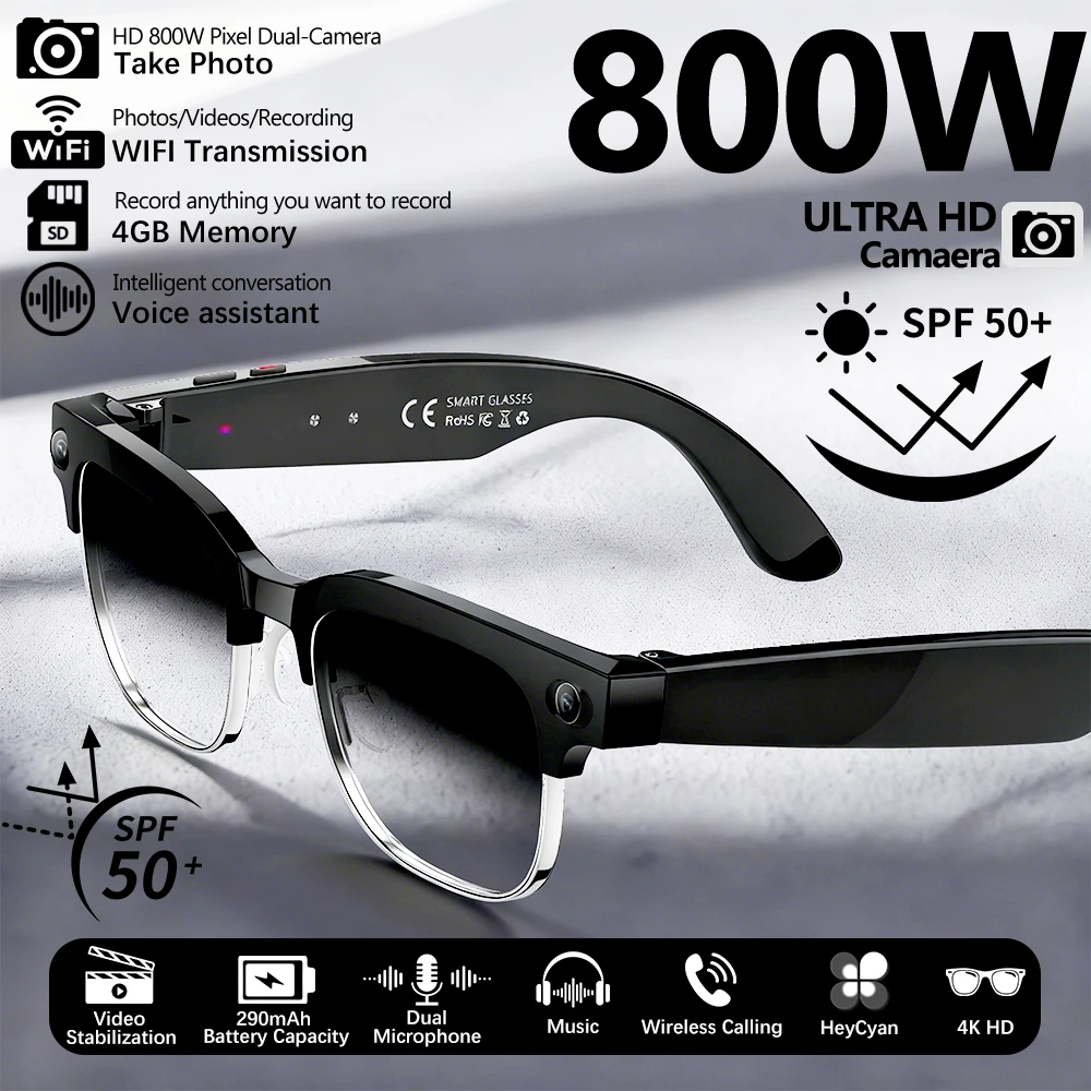 Новые деловые 4K HD с изменением цвета AI Смарт-очки 800 Вт Пиксельная камера 1080P Видео AI Чат Музыкальный плеер Вызов AI Спортивные очки Мужчины
Новые деловые 4K HD с изменением цвета AI Смарт-очки 800 Вт Пиксельная камера 1080P Видео AI Чат Музыкальный плеер Вызов AI Спортивные очки Мужчины
