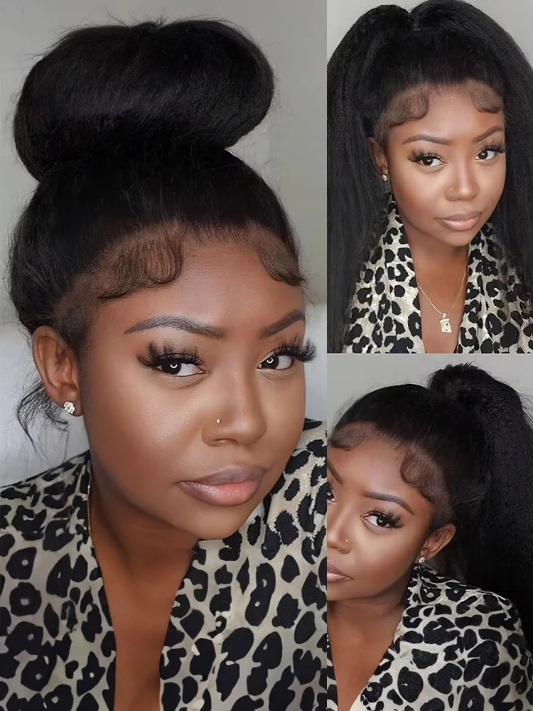 360 13x6 Lace Frontal Wigs Human Hair Pre Plucked Bleached Knots Curly Edges Hairline 250% Density Kinky Straight Human Hair Wig
360 13x6 Lace Frontal Wigs Human Hair Pre Plucked Bleached Knots Curly Edges Hairline 250% Density Kinky Straight Human Hair Wig