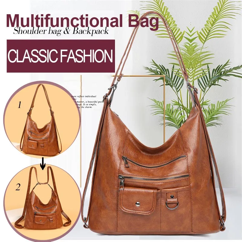 PU women's bag Fashion European and American retro shoulder bag Women's simple leisure multi-functional women's backpack
PU women's bag Fashion European and American retro shoulder bag Women's simple leisure multi-functional women's backpack