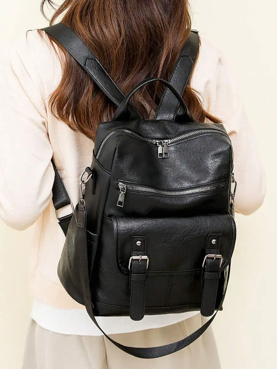 Womens PU Leather Backpack Large Capacity Casual Travel Bag With Zipper Closure
Womens PU Leather Backpack Large Capacity Casual Travel Bag With Zipper Closure