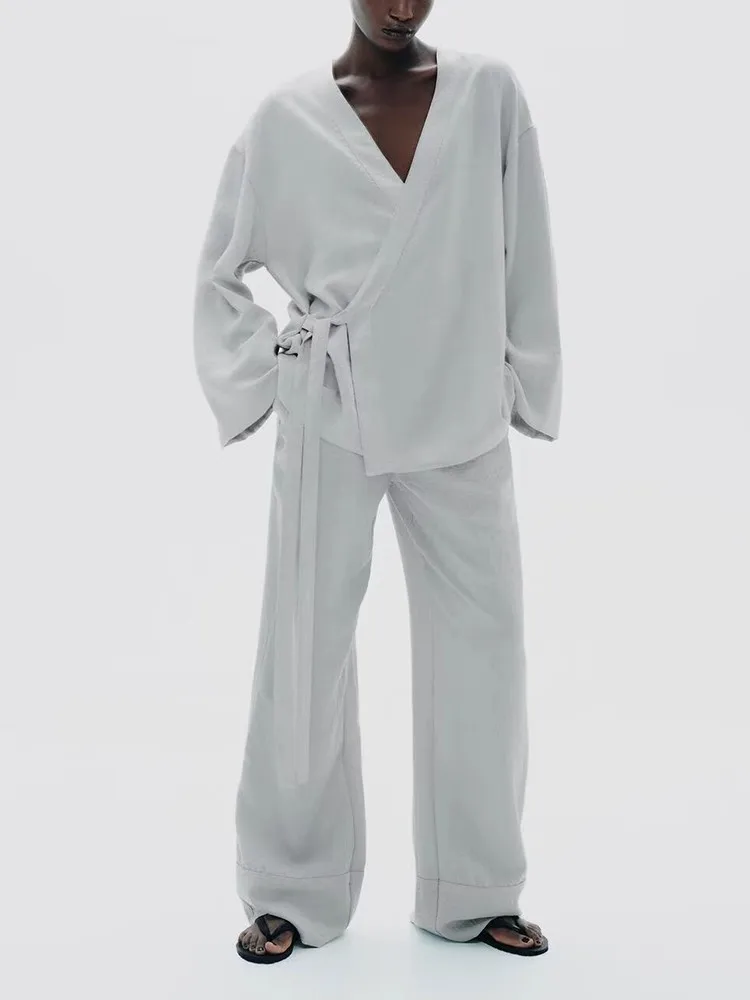 2025 Summer New Women's Kimono Sle Coat Spwear Pants V-ne Belted Regular Length Pure Color Commute Sle Jaet
2025 Summer New Women's Kimono Sle Coat Spwear Pants V-ne Belted Regular Length Pure Color Commute Sle Jaet