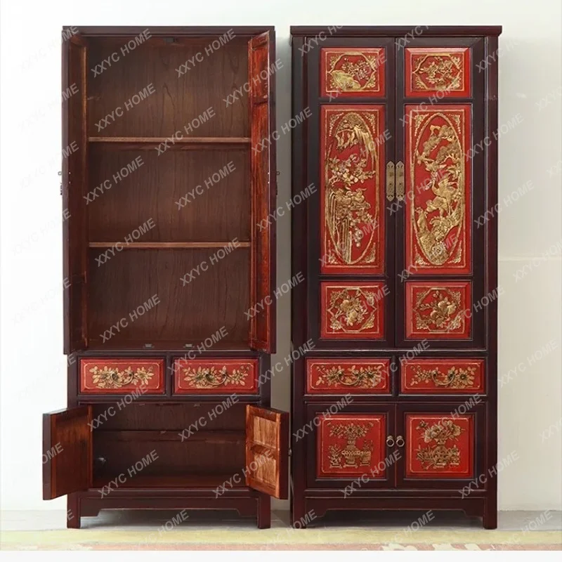XX New Chinese solid wood retro gold-painted bookcase size apartment simple locker
XX New Chinese solid wood retro gold-painted bookcase size apartment simple locker