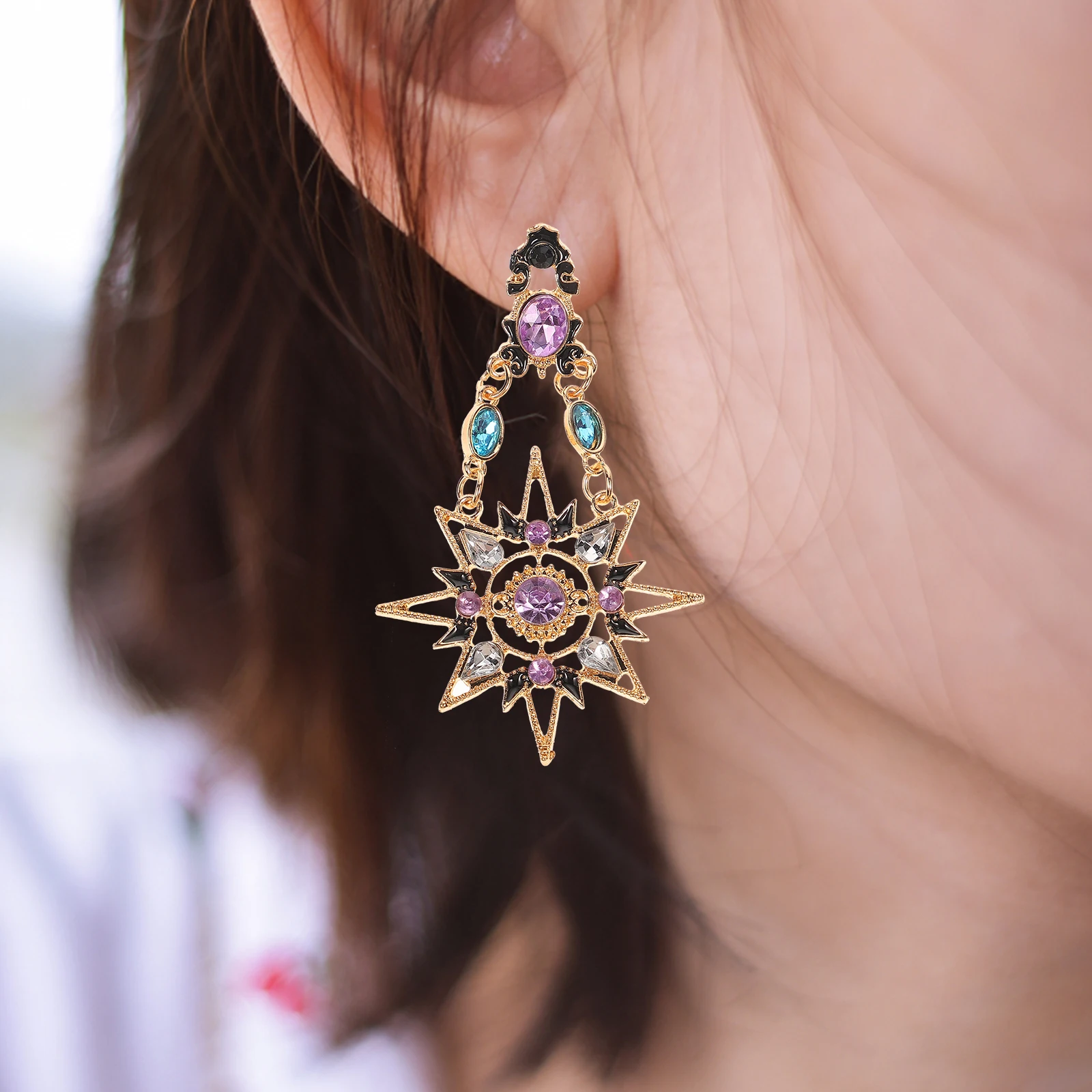 1PCS Stone Earrings Women Opal Alloy Sun Moon Pendant Ear Danglers Romantic European Style Fashion for Girlfriend
1PCS Stone Earrings Women Opal Alloy Sun Moon Pendant Ear Danglers Romantic European Style Fashion for Girlfriend