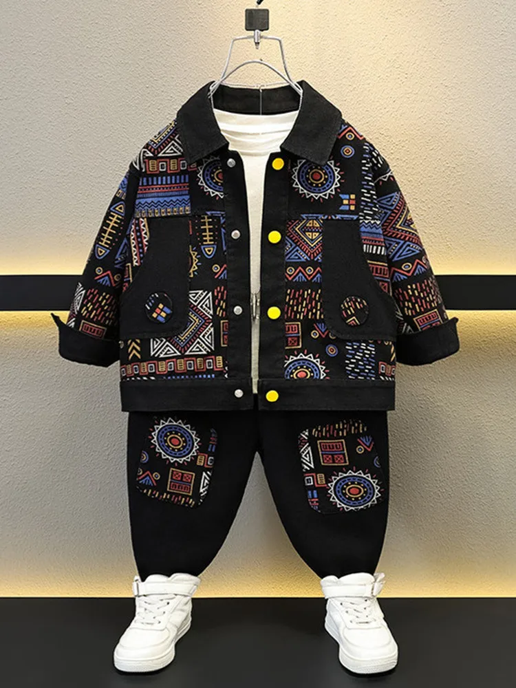 Autumn Boys Clothing Sets Kids Fashion Printed Denim Jacket+Pants 2 Piece Suit Children's Streetwear Teen Outfits 2-11Years
Autumn Boys Clothing Sets Kids Fashion Printed Denim Jacket+Pants 2 Piece Suit Children's Streetwear Teen Outfits 2-11Years
