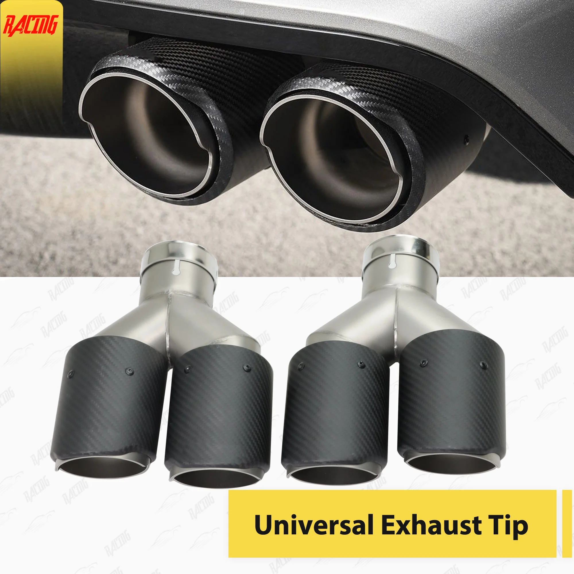 New Design Upgrade Dual Exhaust Tips Carbon Fiber Matte Universal Car Nozzles Muffler Decorative Pipe For Modified Accessories
New Design Upgrade Dual Exhaust Tips Carbon Fiber Matte Universal Car Nozzles Muffler Decorative Pipe For Modified Accessories