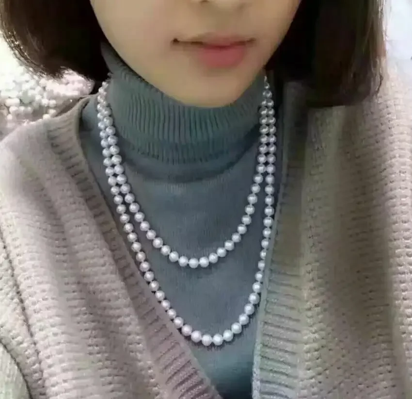 Fashion jewelry 7-8 mm real natural south sea white pearl necklace 38 " 14 K gold
Fashion jewelry 7-8 mm real natural south sea white pearl necklace 38 " 14 K gold