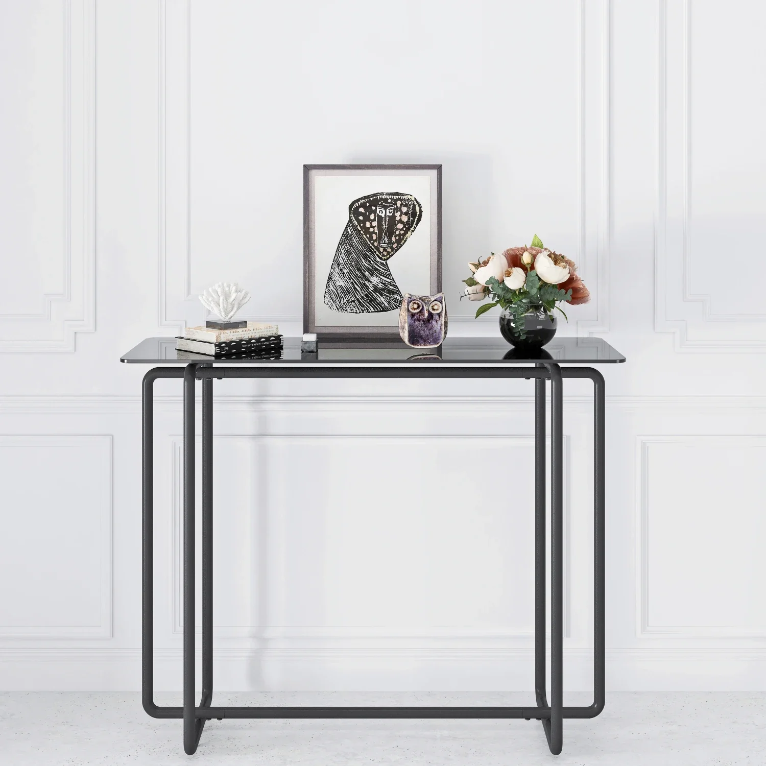 Elegant Black Double Tempered Glass Tea Table with Black Leg Rectangular Console Table for Porch, Single Layer Tempered Glass fo
Elegant Black Double Tempered Glass Tea Table with Black Leg Rectangular Console Table for Porch, Single Layer Tempered Glass fo