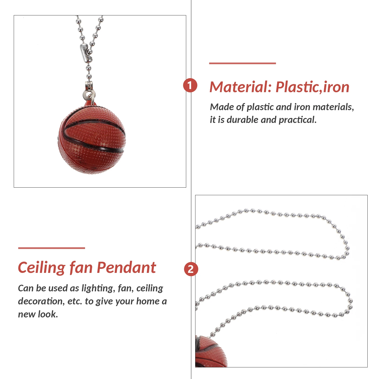 2Pcs Pull Chains Beaded Extension Basketball Ceiling Lamp Plastic Extender Durable Home Decor Hanging Chain Rope
2Pcs Pull Chains Beaded Extension Basketball Ceiling Lamp Plastic Extender Durable Home Decor Hanging Chain Rope