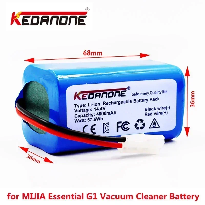 Original 14.8V 4000mAh Li-ion Battery for Xiaomi G1 MI Robot Vacuum-Mop Essential MJSTG1 Robot Vacuum Cleaner 18650 Battery Pack
Original 14.8V 4000mAh Li-ion Battery for Xiaomi G1 MI Robot Vacuum-Mop Essential MJSTG1 Robot Vacuum Cleaner 18650 Battery Pack