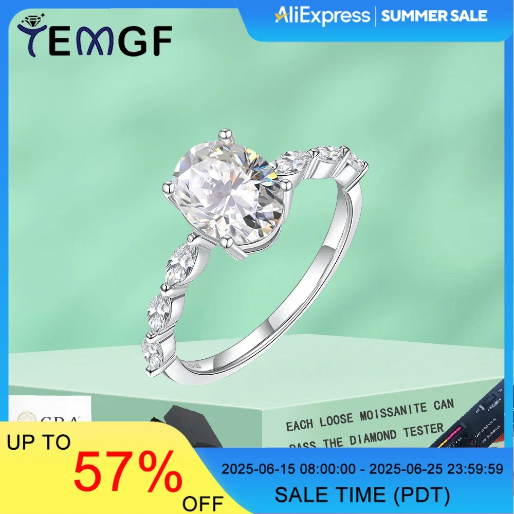 TEMGF Full Moissanite Rings S925 Sterling Silver Main Stone 1/2CT Wedding Engagement Ring for Women
TEMGF Full Moissanite Rings S925 Sterling Silver Main Stone 1/2CT Wedding Engagement Ring for Women