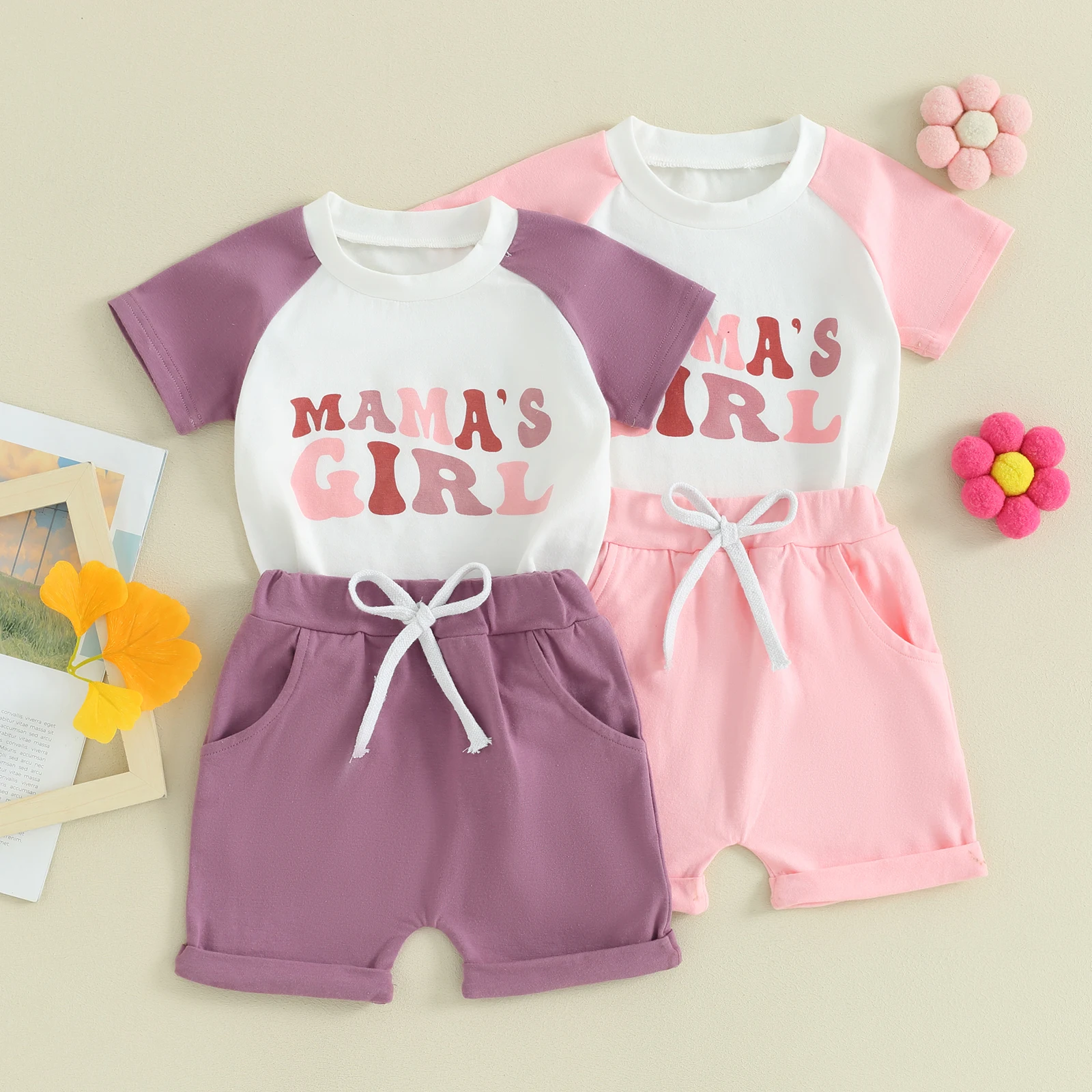 Baby Girls 2 Piece Outfit Letter Print Contrast Color Short Sleeve T-Shirt and Elastic Shorts Set Cute Summer Clothes
Baby Girls 2 Piece Outfit Letter Print Contrast Color Short Sleeve T-Shirt and Elastic Shorts Set Cute Summer Clothes