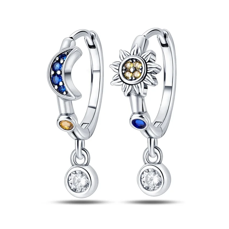 925 Sterling Silver Star Moon Hoop Earrings Sparkling CZ Zircon Earrings For Women Elegant Anniversary Wedding Jewelry Gifts
925 Sterling Silver Star Moon Hoop Earrings Sparkling CZ Zircon Earrings For Women Elegant Anniversary Wedding Jewelry Gifts