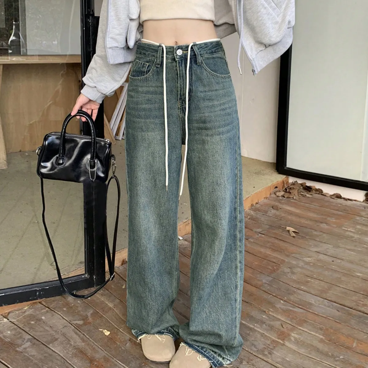Korean Blue Wide-Leg Women's 2025 New Summer Pants Loose Bf Lazy Style Floor Mopping Pants
Korean Blue Wide-Leg Women's 2025 New Summer Pants Loose Bf Lazy Style Floor Mopping Pants
